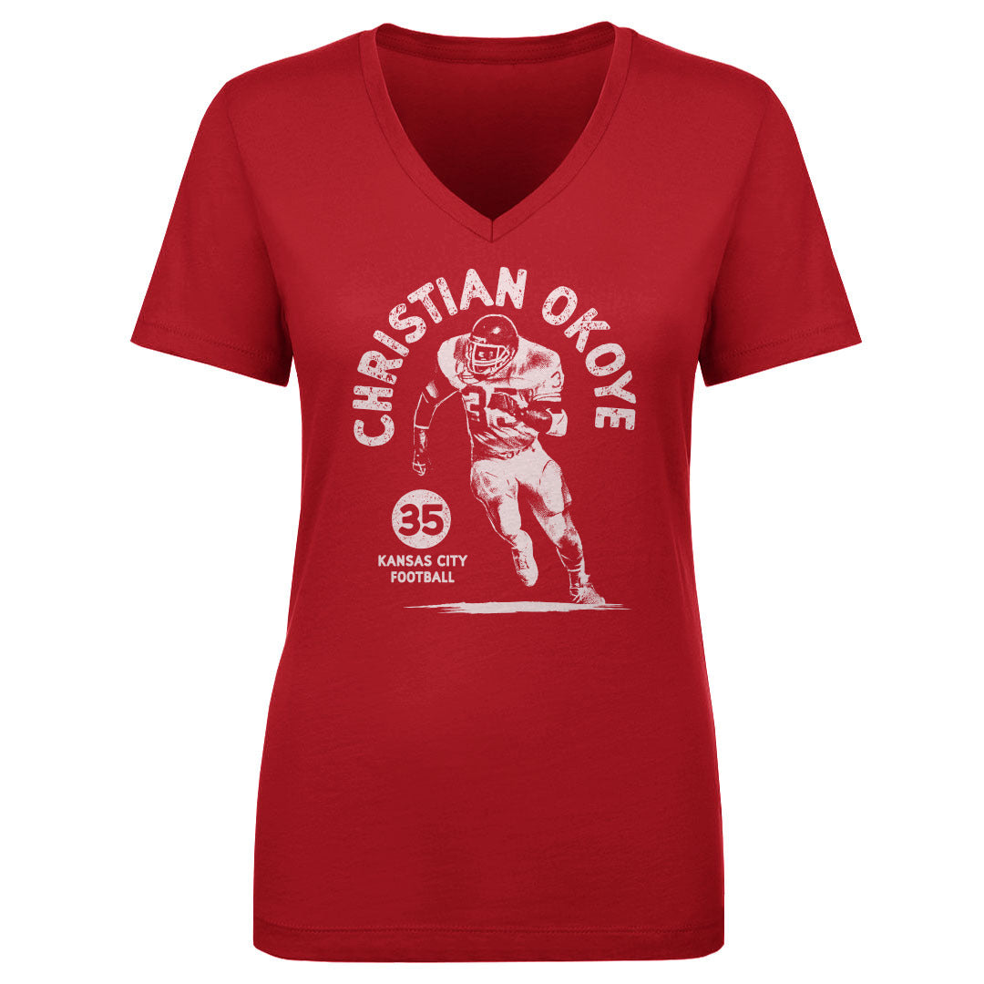 Christian Okoye Women's V-Neck T-Shirt | 500 LEVEL