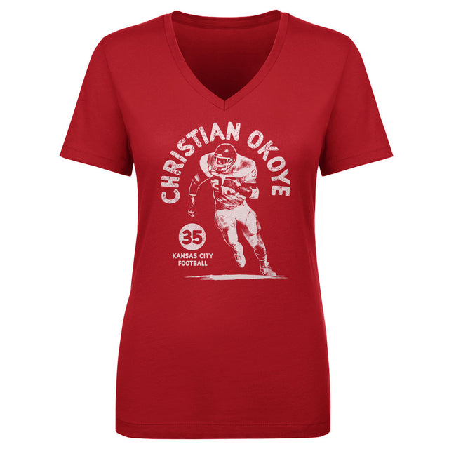 Christian Okoye Women's V-Neck T-Shirt | 500 LEVEL