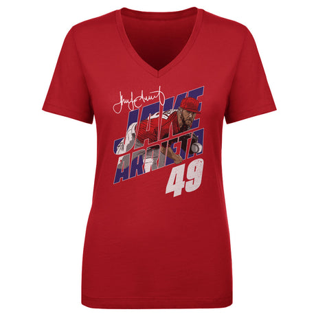 Jake Arrieta Women's V-Neck T-Shirt | 500 LEVEL
