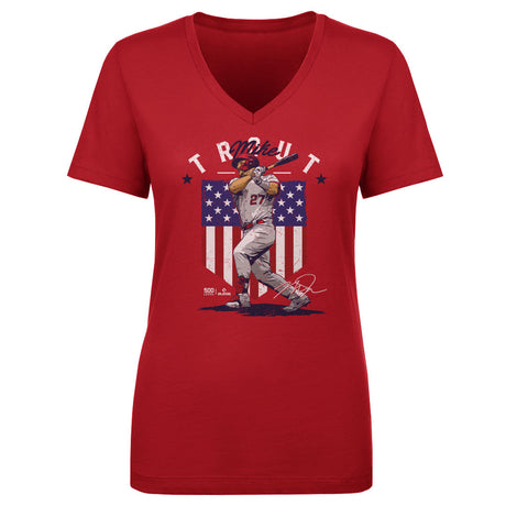 Mike Trout Women's V-Neck T-Shirt | 500 LEVEL