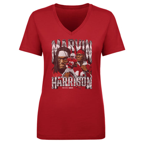 Marvin Harrison Jr. Women's V-Neck T-Shirt | 500 LEVEL