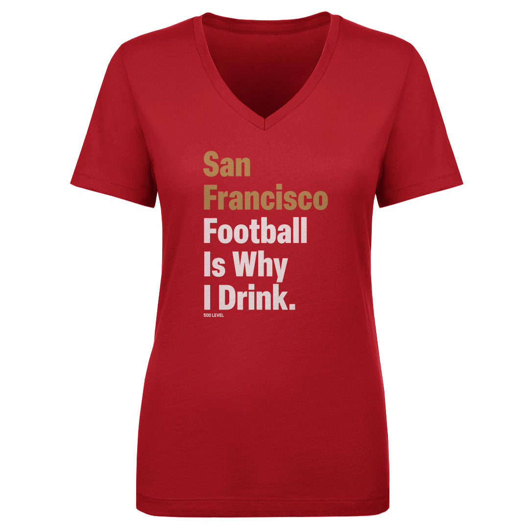 San Francisco Football Women's V-Neck T-Shirt | 500 LEVEL