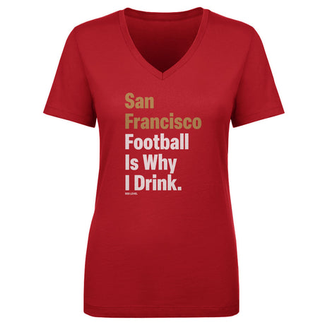 San Francisco Football Women's V-Neck T-Shirt | 500 LEVEL