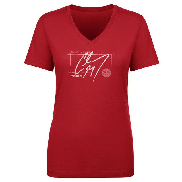 Christian McCaffrey Women's V-Neck T-Shirt | 500 LEVEL