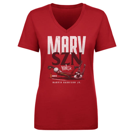 Marvin Harrison Jr. Women's V-Neck T-Shirt | 500 LEVEL