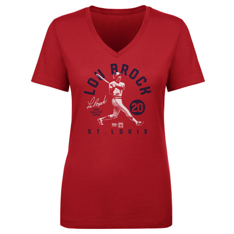 Lou Brock Women's V-Neck T-Shirt | 500 LEVEL