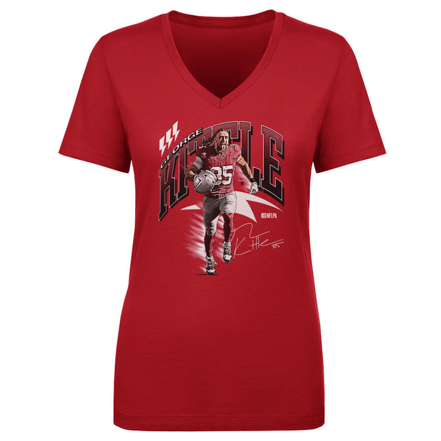 George Kittle Women's V-Neck T-Shirt | 500 LEVEL