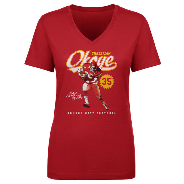 Christian Okoye Women's V-Neck T-Shirt | 500 LEVEL