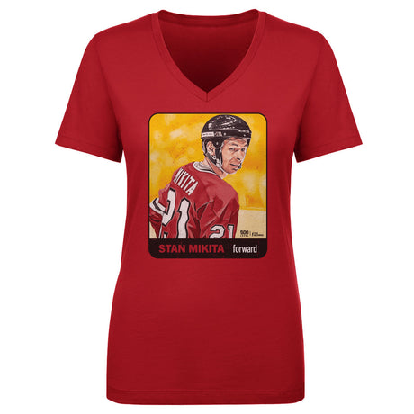 Stan Mikita Women's V-Neck T-Shirt | 500 LEVEL