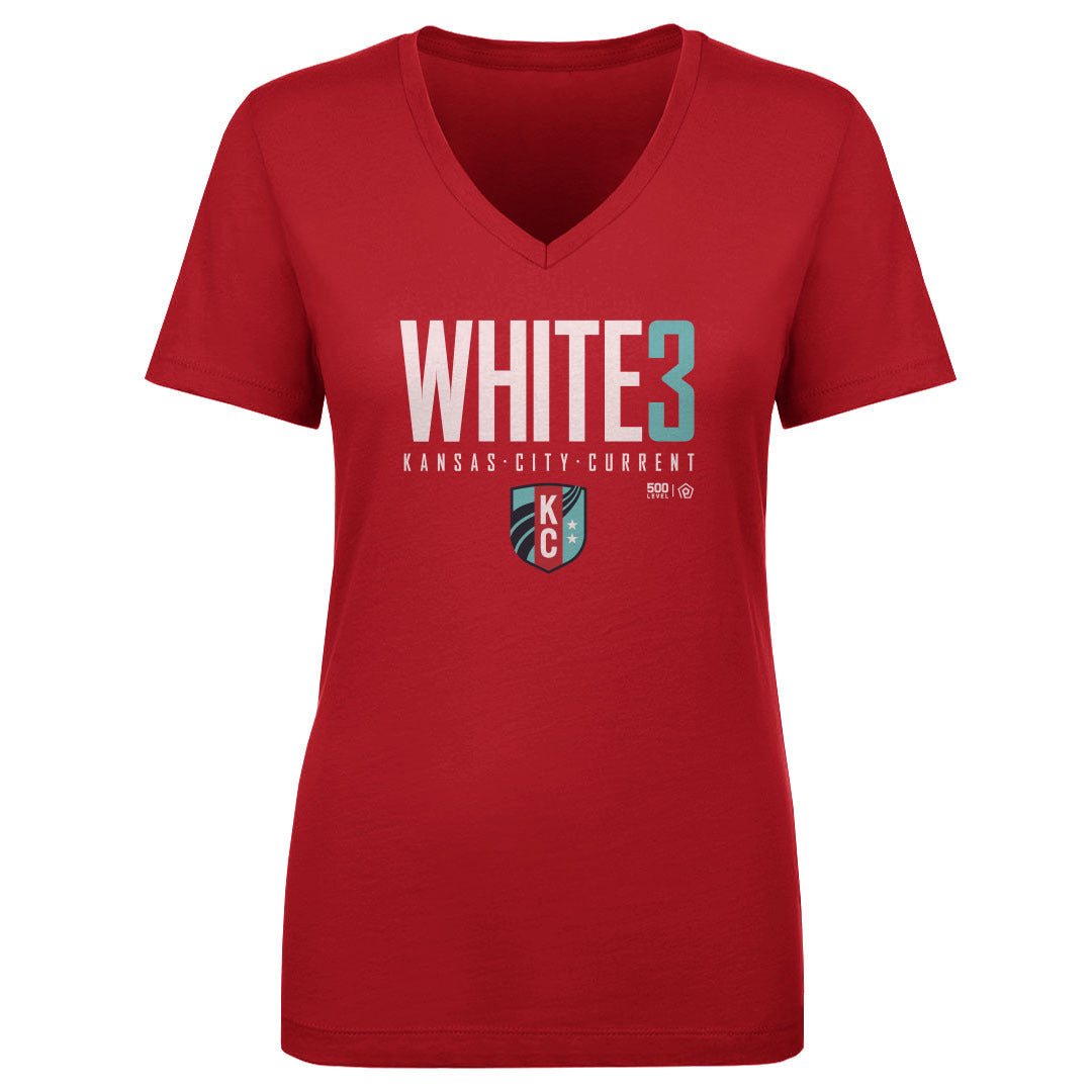 Amelia White Women's V-Neck T-Shirt | 500 LEVEL