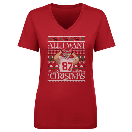 Travis Kelce Women's V-Neck T-Shirt | 500 LEVEL