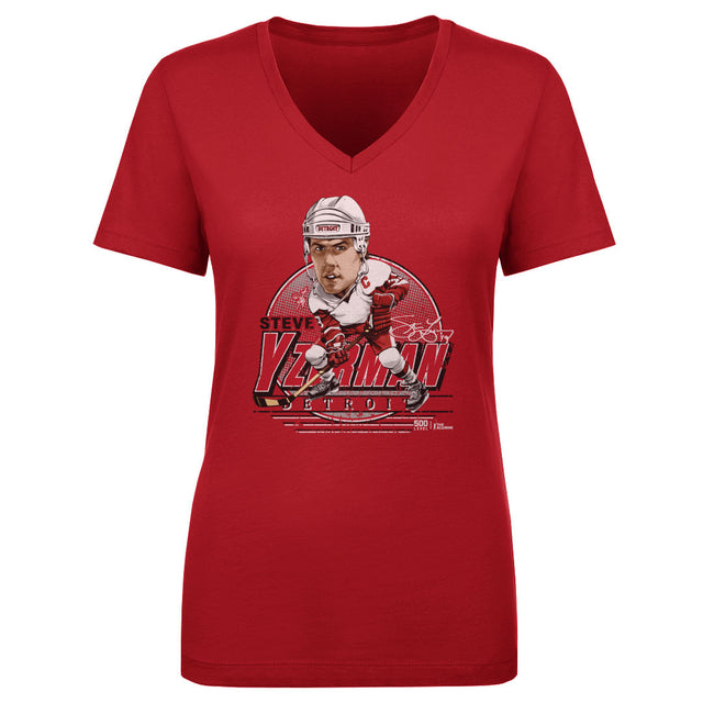 Steve Yzerman Women's V-Neck T-Shirt | 500 LEVEL