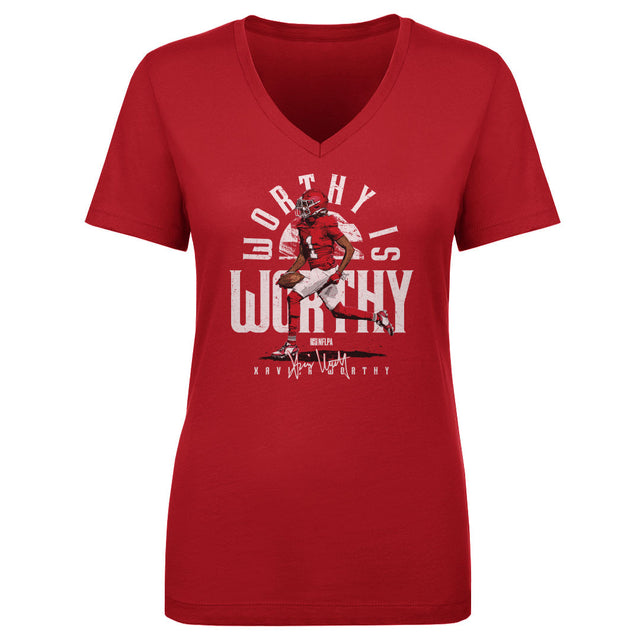 Xavier Worthy Women's V-Neck T-Shirt | 500 LEVEL