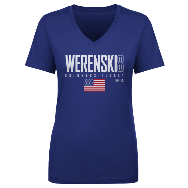Zach Werenski Women's V-Neck T-Shirt | 500 LEVEL