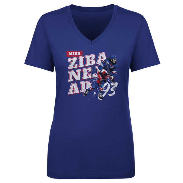 Mika Zibanejad Women's V-Neck T-Shirt | 500 LEVEL