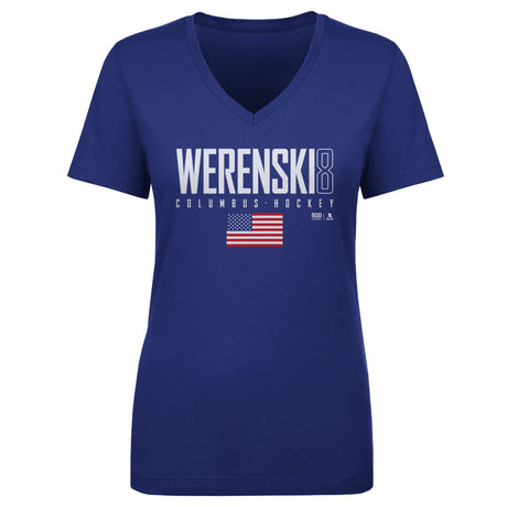 Zach Werenski Women's V-Neck T-Shirt | 500 LEVEL