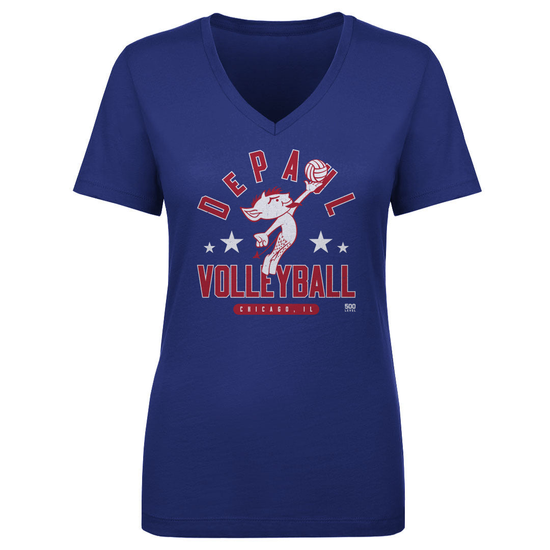 DePaul Blue Demons Women's V-Neck T-Shirt | 500 LEVEL