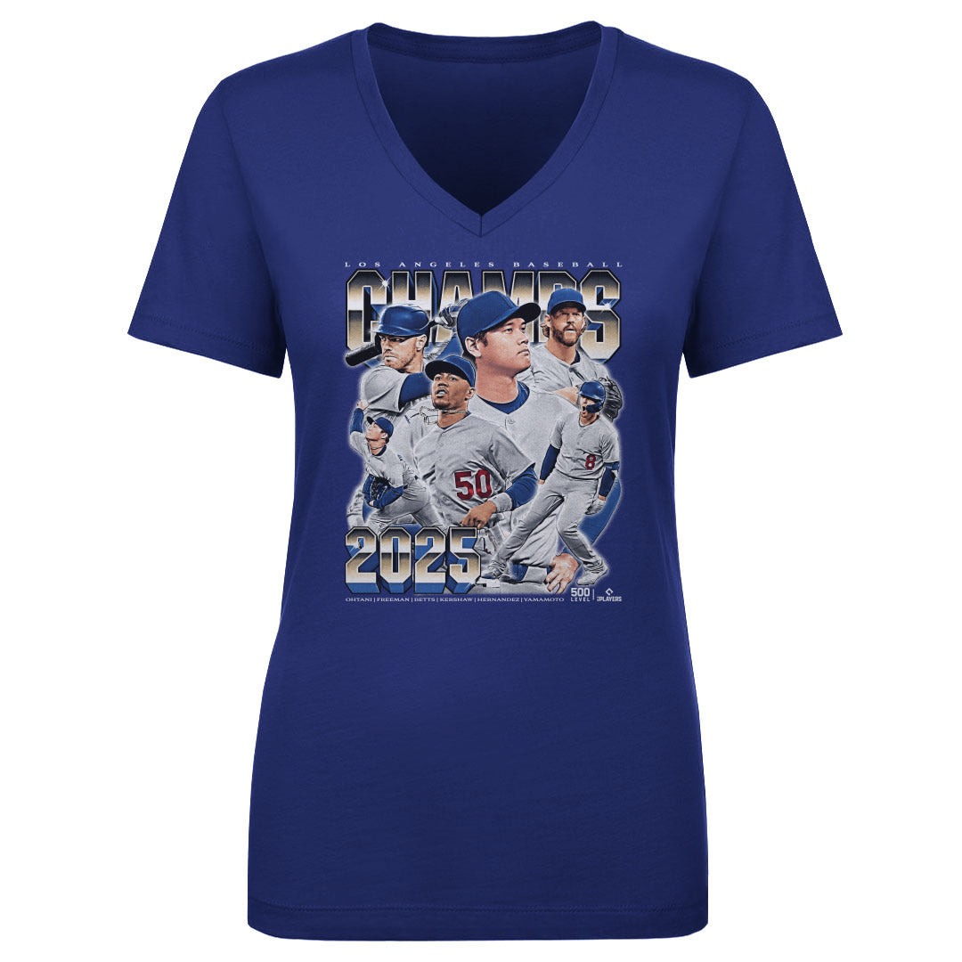 Los Angeles D Baseball Women's V-Neck T-Shirt | 500 LEVEL
