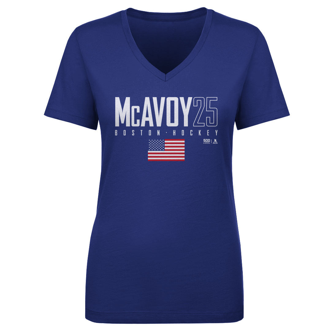 Charlie McAvoy Women's V-Neck T-Shirt | 500 LEVEL