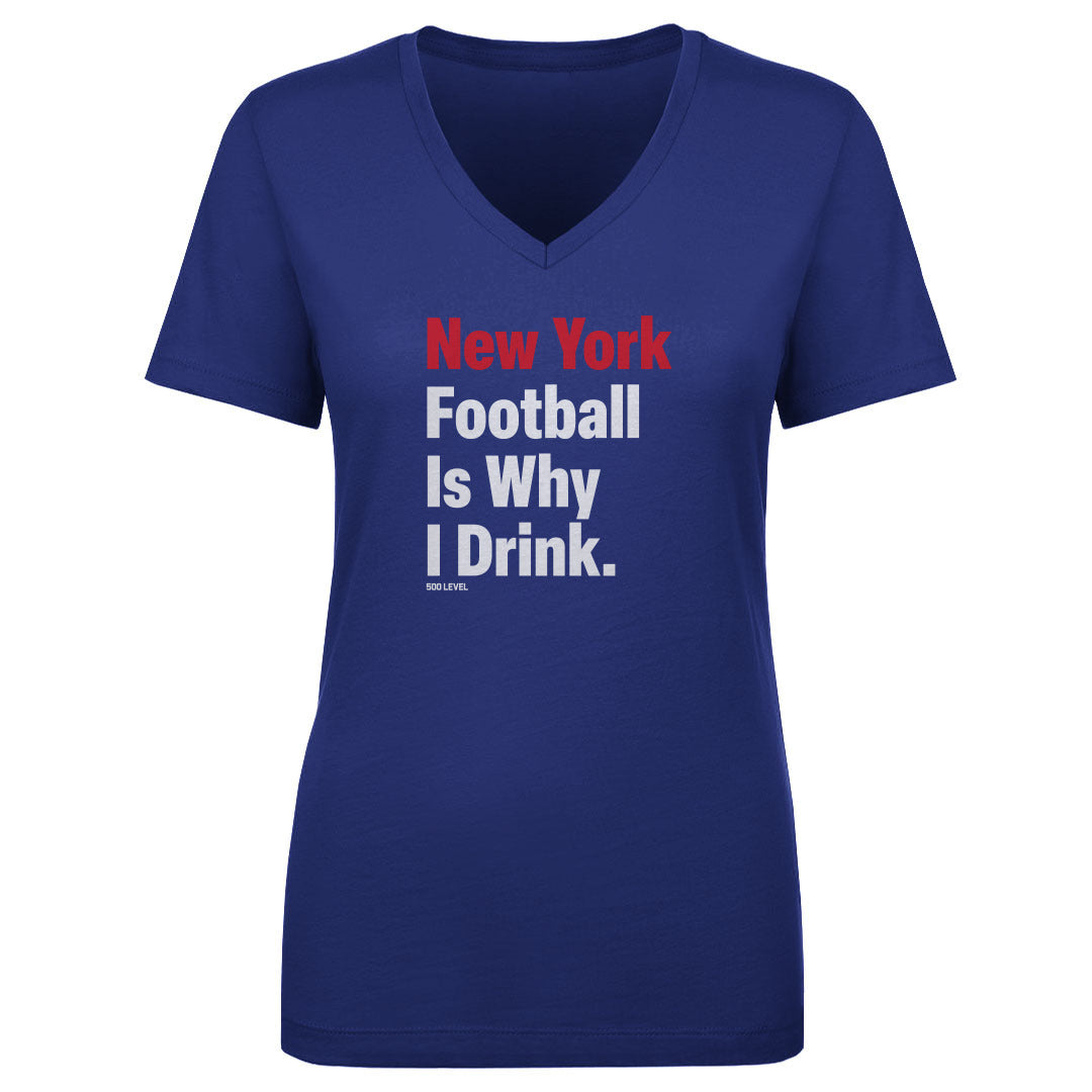 New York Football Women's V-Neck T-Shirt | 500 LEVEL