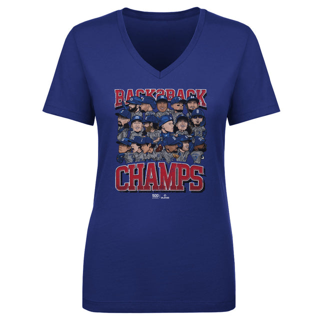 Los Angeles D Baseball Women's V-Neck T-Shirt | 500 LEVEL