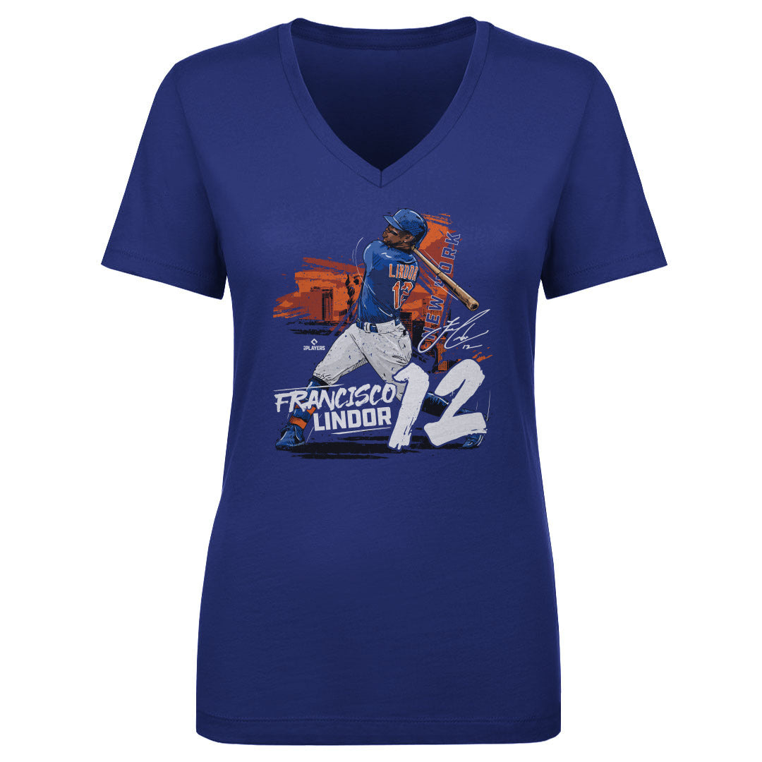 Francisco Lindor Women's V-Neck T-Shirt | 500 LEVEL