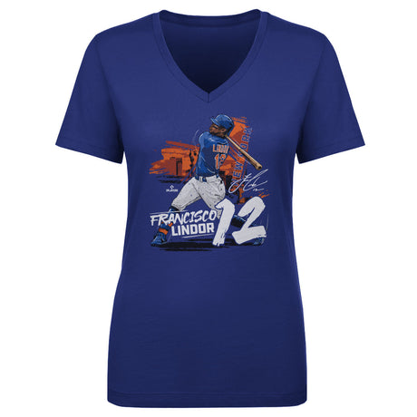 Francisco Lindor Women's V-Neck T-Shirt | 500 LEVEL