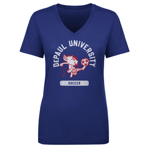 DePaul Blue Demons Women's V-Neck T-Shirt | 500 LEVEL