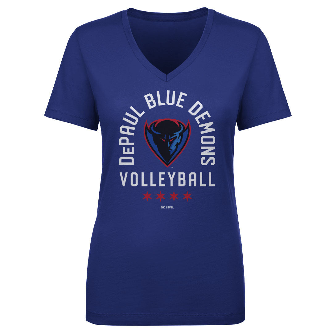 DePaul Blue Demons Women's V-Neck T-Shirt | 500 LEVEL
