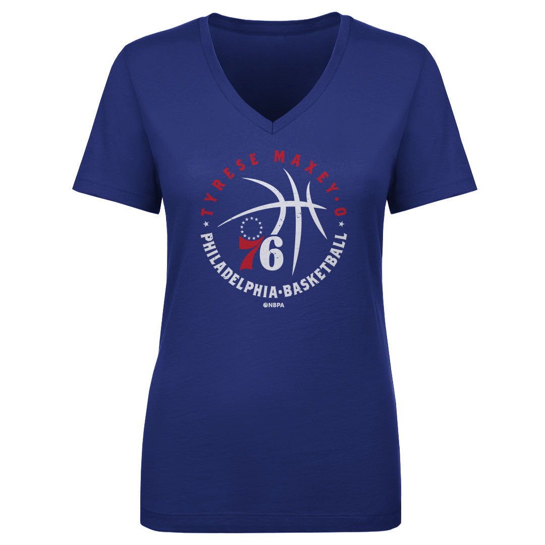 Tyrese Maxey Women's V-Neck T-Shirt | 500 LEVEL