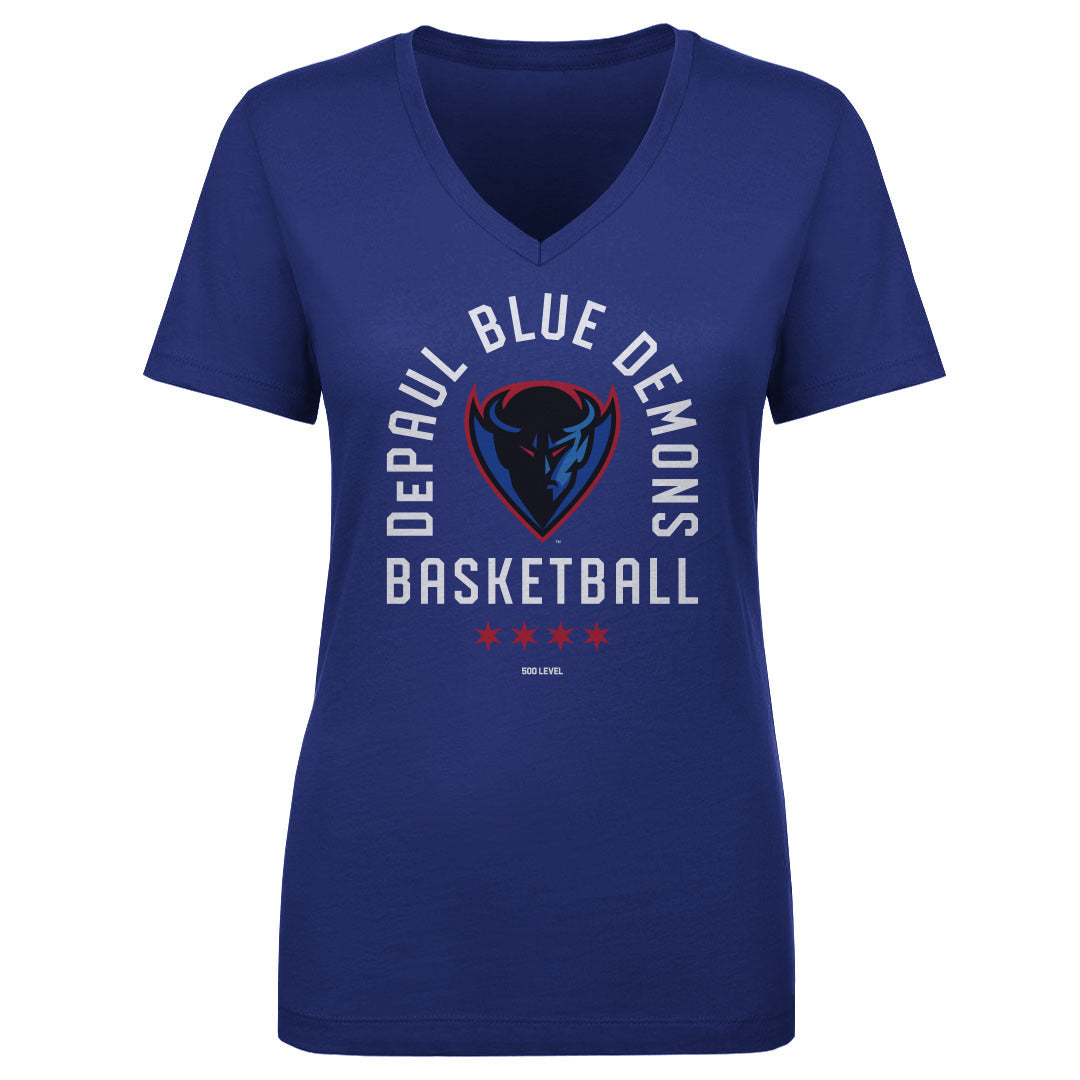 DePaul Blue Demons Women's V-Neck T-Shirt | 500 LEVEL