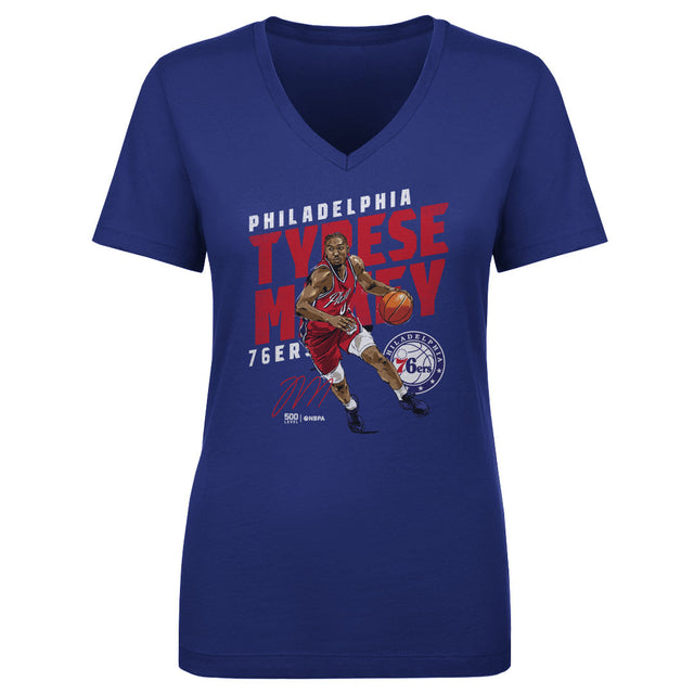 Tyrese Maxey Women's V-Neck T-Shirt | 500 LEVEL