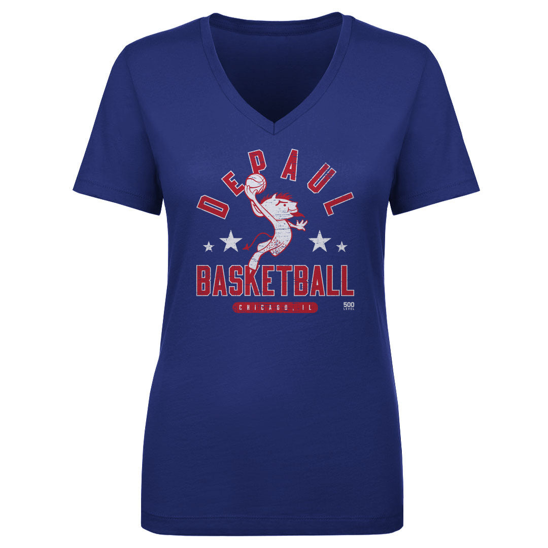 DePaul Blue Demons Women's V-Neck T-Shirt | 500 LEVEL