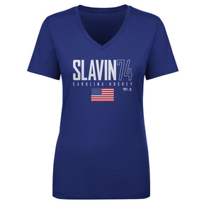 Jaccob Slavin Women's V-Neck T-Shirt | 500 LEVEL