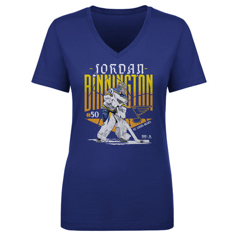 Jordan Binnington Women's V-Neck T-Shirt | 500 LEVEL