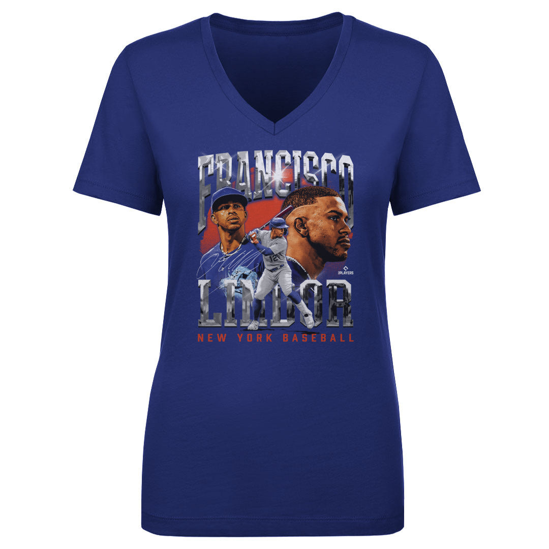 Francisco Lindor Women's V-Neck T-Shirt | 500 LEVEL