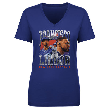 Francisco Lindor Women's V-Neck T-Shirt | 500 LEVEL