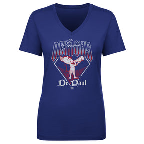 DePaul Blue Demons Women's V-Neck T-Shirt | 500 LEVEL