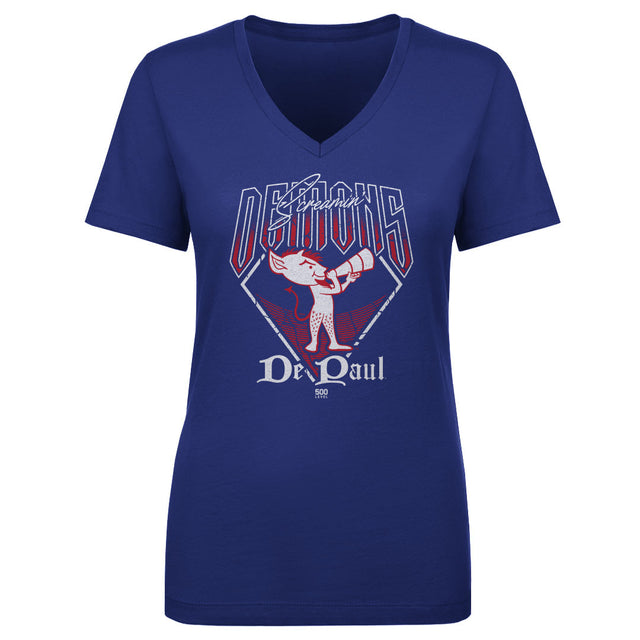 DePaul Blue Demons Women's V-Neck T-Shirt | 500 LEVEL