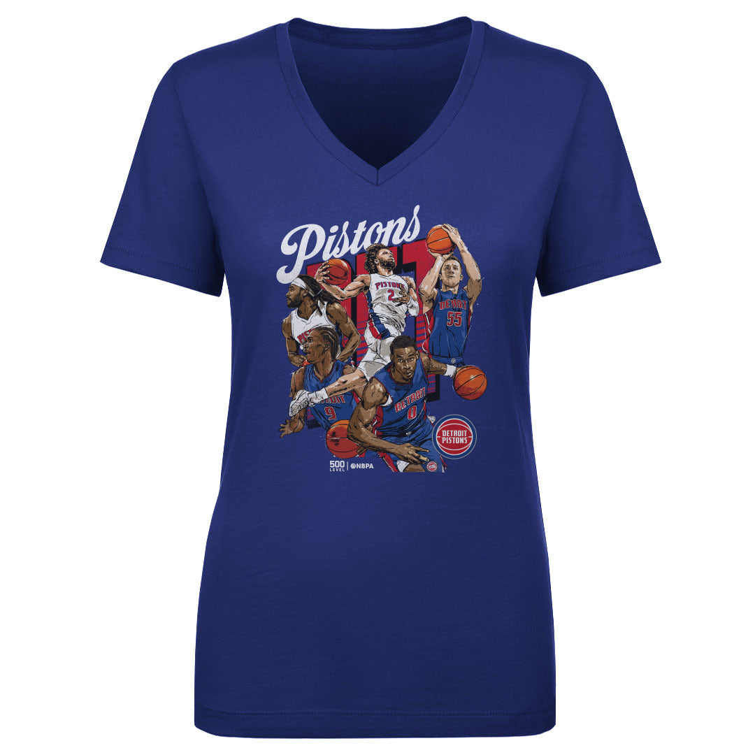 Detroit Pistons Women's V-Neck T-Shirt | 500 LEVEL