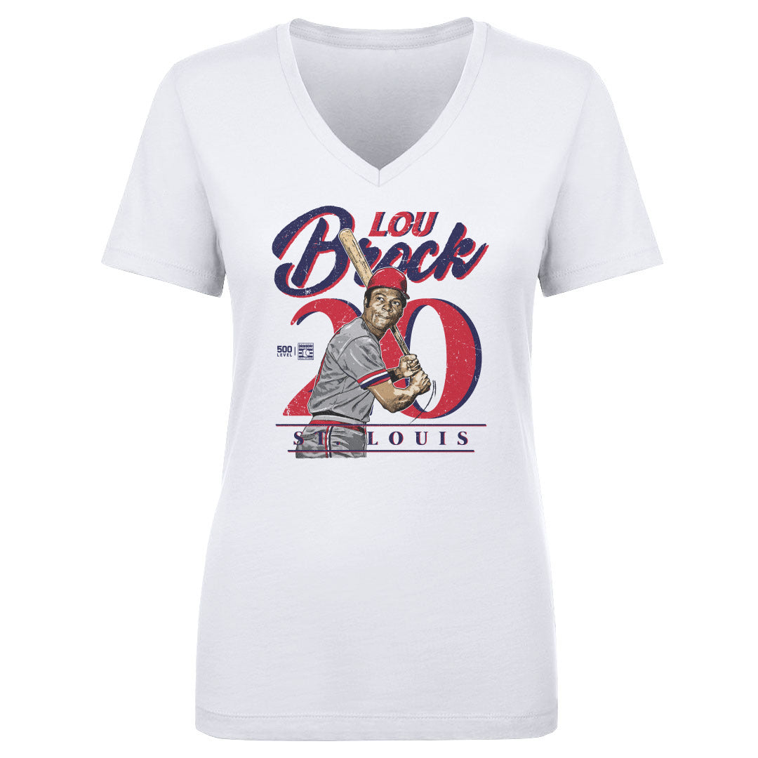 Lou Brock Women's V-Neck T-Shirt | 500 LEVEL