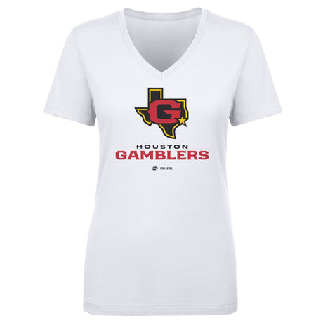 Houston Gamblers Women's V-Neck T-Shirt | 500 LEVEL