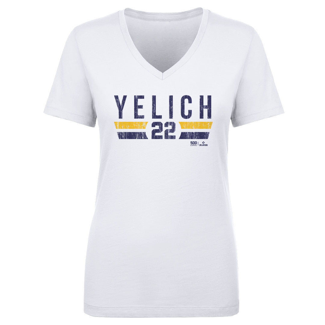 Christian Yelich Women's V-Neck T-Shirt | 500 LEVEL