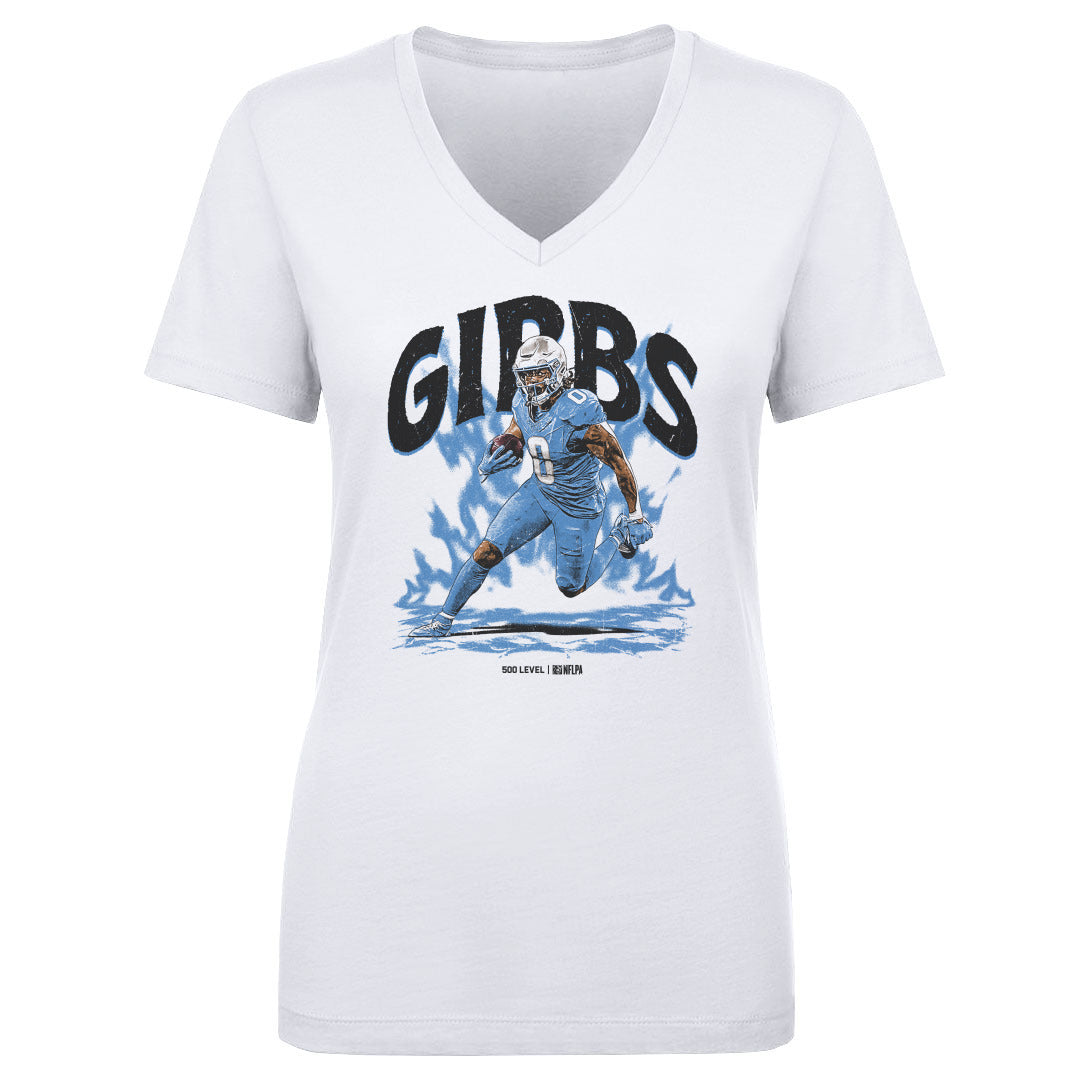 Jahmyr Gibbs Women's V-Neck T-Shirt | 500 LEVEL