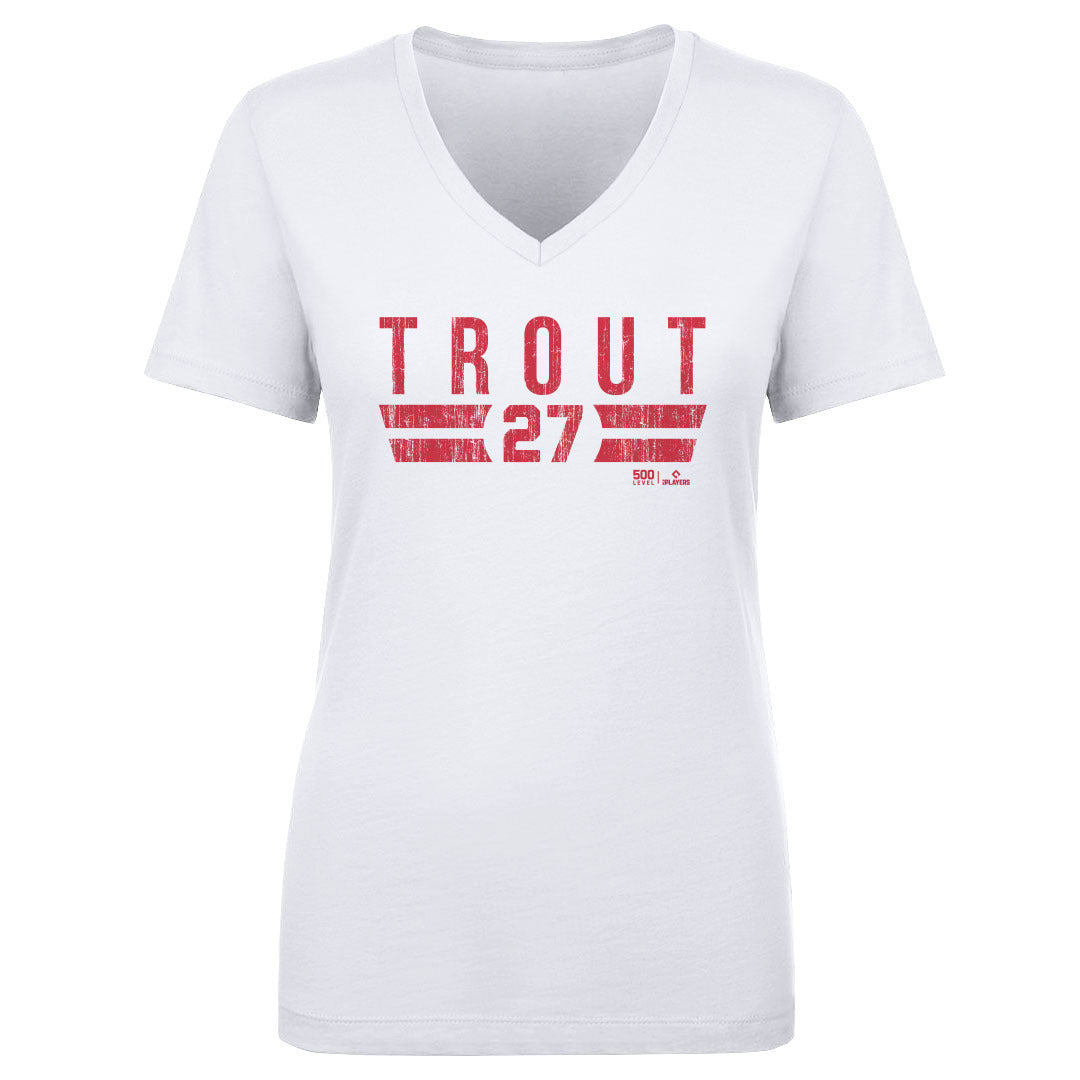 Mike Trout Women's V-Neck T-Shirt | 500 LEVEL