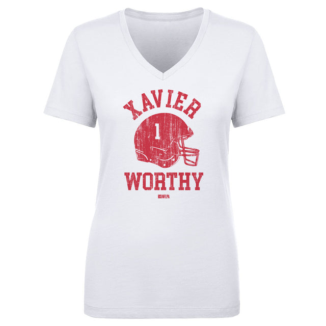 Xavier Worthy Women's V-Neck T-Shirt | 500 LEVEL