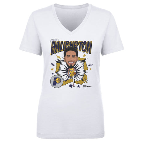 Tyrese Haliburton Women's V-Neck T-Shirt | 500 LEVEL
