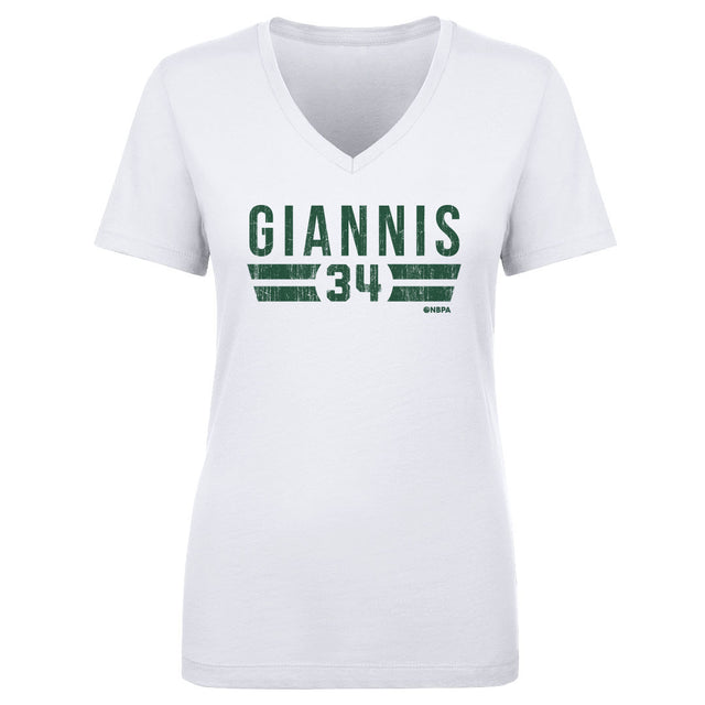 Giannis Antetokounmpo Women's V-Neck T-Shirt | 500 LEVEL