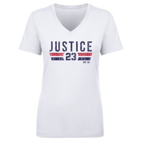 David Justice Women's V-Neck T-Shirt | 500 LEVEL