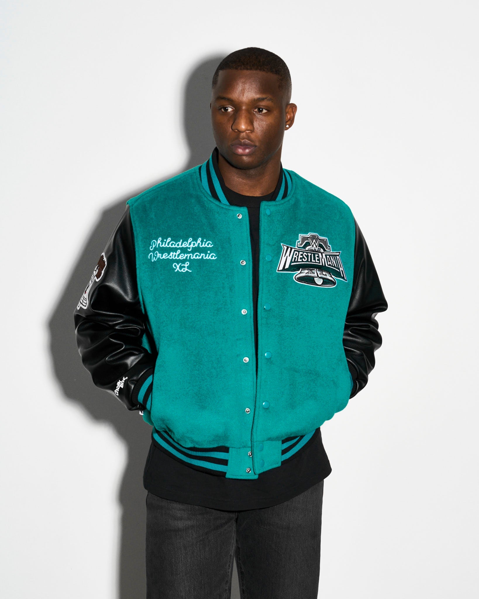 WrestleMania 40 Varsity Jacket – 500 LEVEL